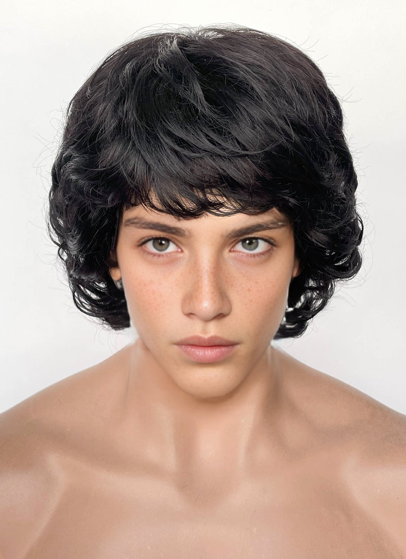 Stranger Things Mike Wheeler Black Curly Synthetic Men's Wig TB1769A