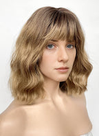 Stranger Things Robin Buckley Blonde With Dark Roots Wavy Synthetic Wig TB1773A