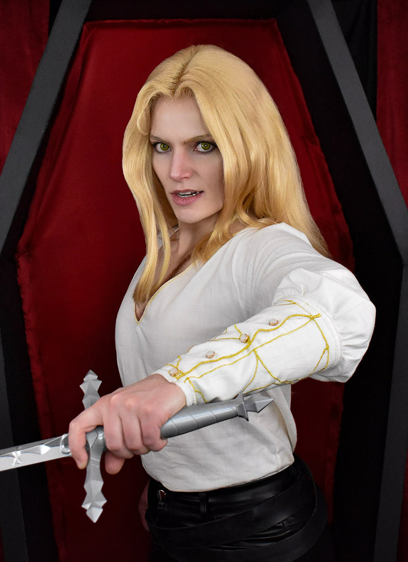 Castlevania Alucard Blonde Wavy Lace Front Synthetic Men's Wig LF6109