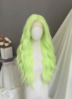 Pastel Chartreuse Wavy Lace Front Synthetic Hair Wig LW4044