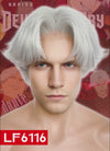 Devil May Cry Dante Silver Grey Wavy Lace Front Synthetic Men's Wig LF6116