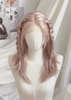 Pastel Pale Plum Wavy Lace Front Synthetic Wig LW4028