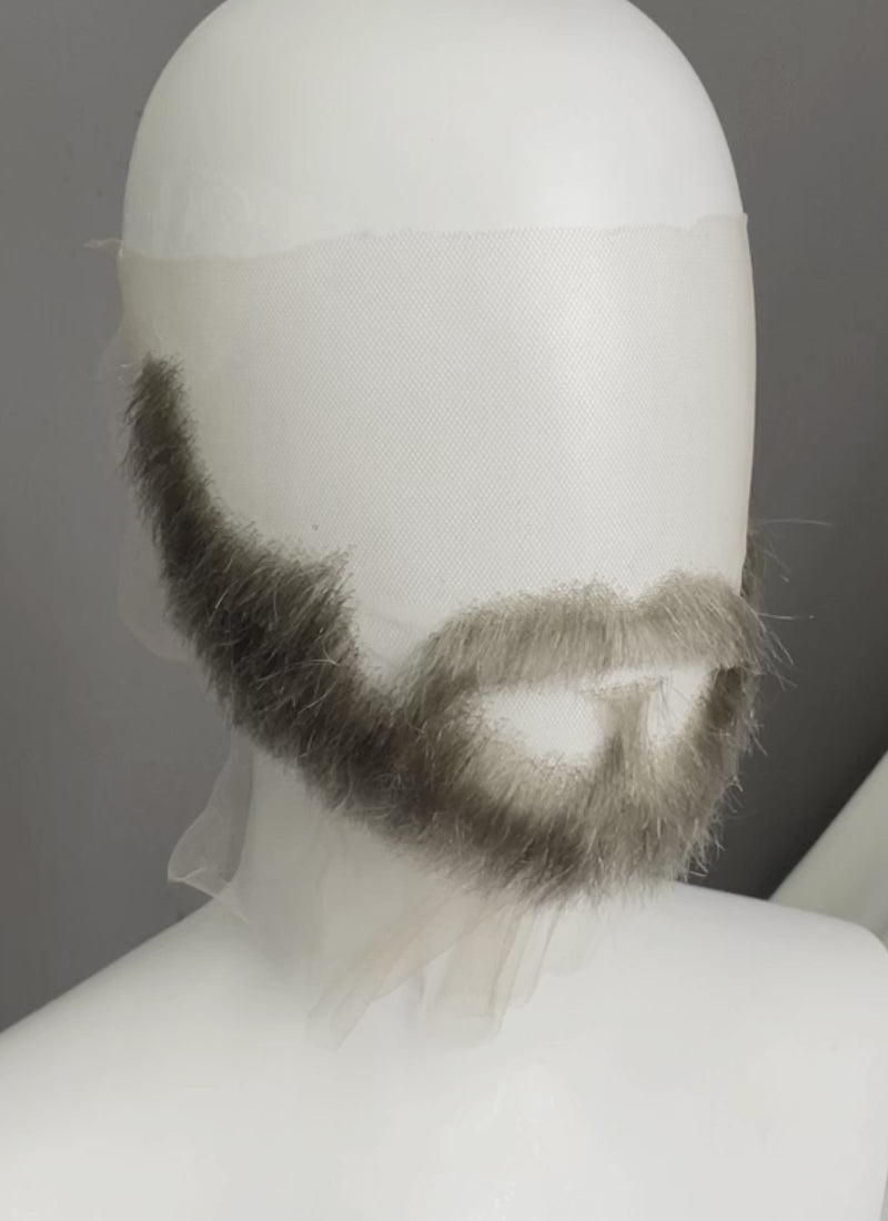 The Last of Us Joel Miller Handmade HD Lace Realistic Grey Beard and Moustache Facial Hair Set MB001