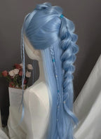 Pastel Blue Braided Lace Front Synthetic Wig LF2505