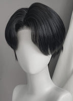 KPop Demon Hunters Saja Boys JINU Jet Black Straight Lace Front Synthetic Men's Wig LF6140