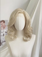 Light Ash Blonde Wavy Lace Front Synthetic Wig LF1319