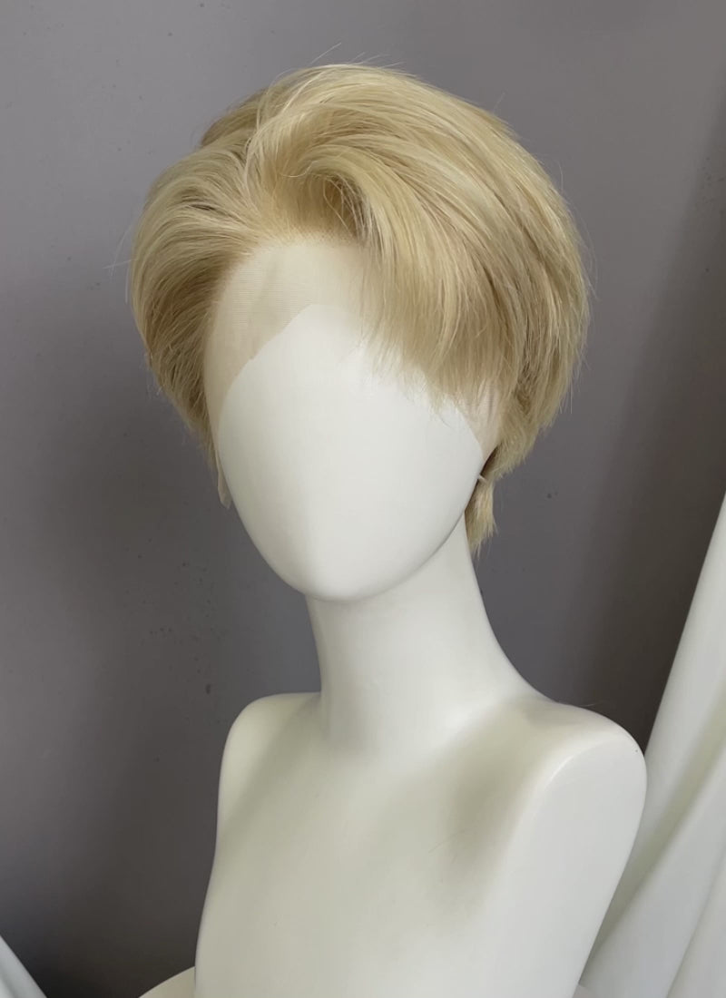 Golden Blonde Straight Lace Front Synthetic Hair Wig LF6143