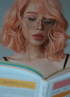 Pastel Peach Pink Wavy Bob Synthetic Wig CM197 - Wig Is Fashion
