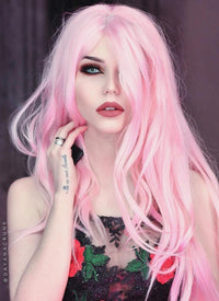 Wavy Pastel Pink Lace Front Synthetic Wig LF084 - Wig Is Fashion