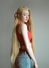 Straight Yaki Blonde Lace Front Synthetic Wig LF701S - Wig Is Fashion