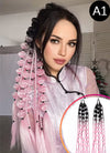 20" Festival Elastic Band Bubble Braid Synthetic Hair Ponytail Extension FP070