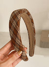 Beige Plaid Hair Hoop