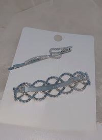 Rhinestone Decor Hair Clip ( 1 Pair )