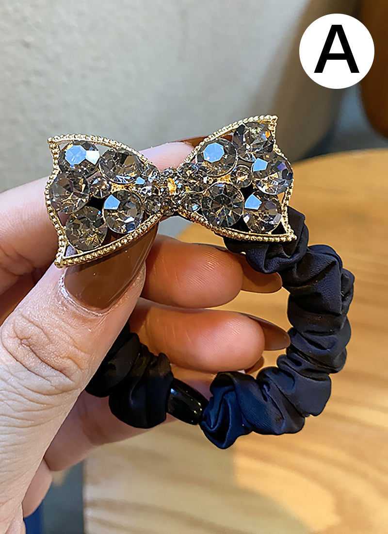 Bow Knot Rhinestone Decor Hair Tie