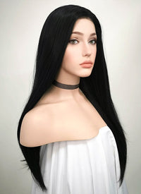 Straight Jet Black Lace Front Synthetic Wig LF002