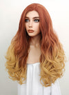 Light Auburn Yellow Blonde Ombre Wavy Lace Front Synthetic Wig LF085H