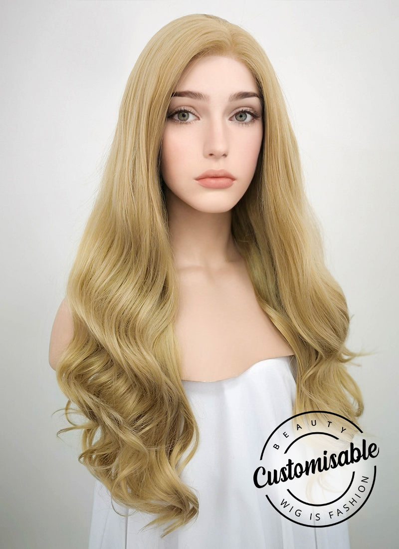 Wavy Golden Blonde Lace Wig CLF119 (Customisable)
