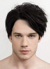 Black Straight Pixie Lace Front Synthetic Men's Wig LF1312B (Customisable)