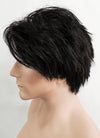 Black Straight Pixie Lace Front Synthetic Men's Wig LF1312B (Customisable)