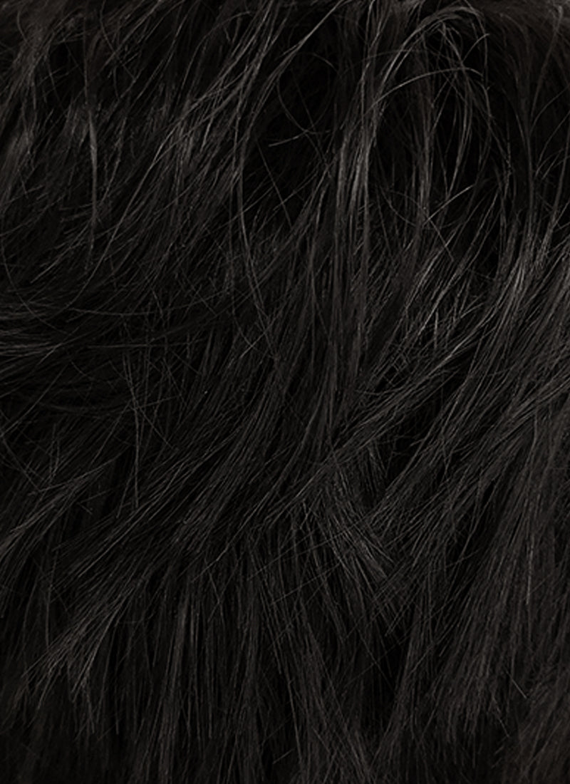 Black Straight Pixie Lace Front Synthetic Men's Wig LF1312B