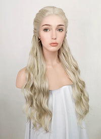 Game of Thrones Daenerys Targaryen Light Ash Blonde Braided Lace Front Synthetic Wig LF2039