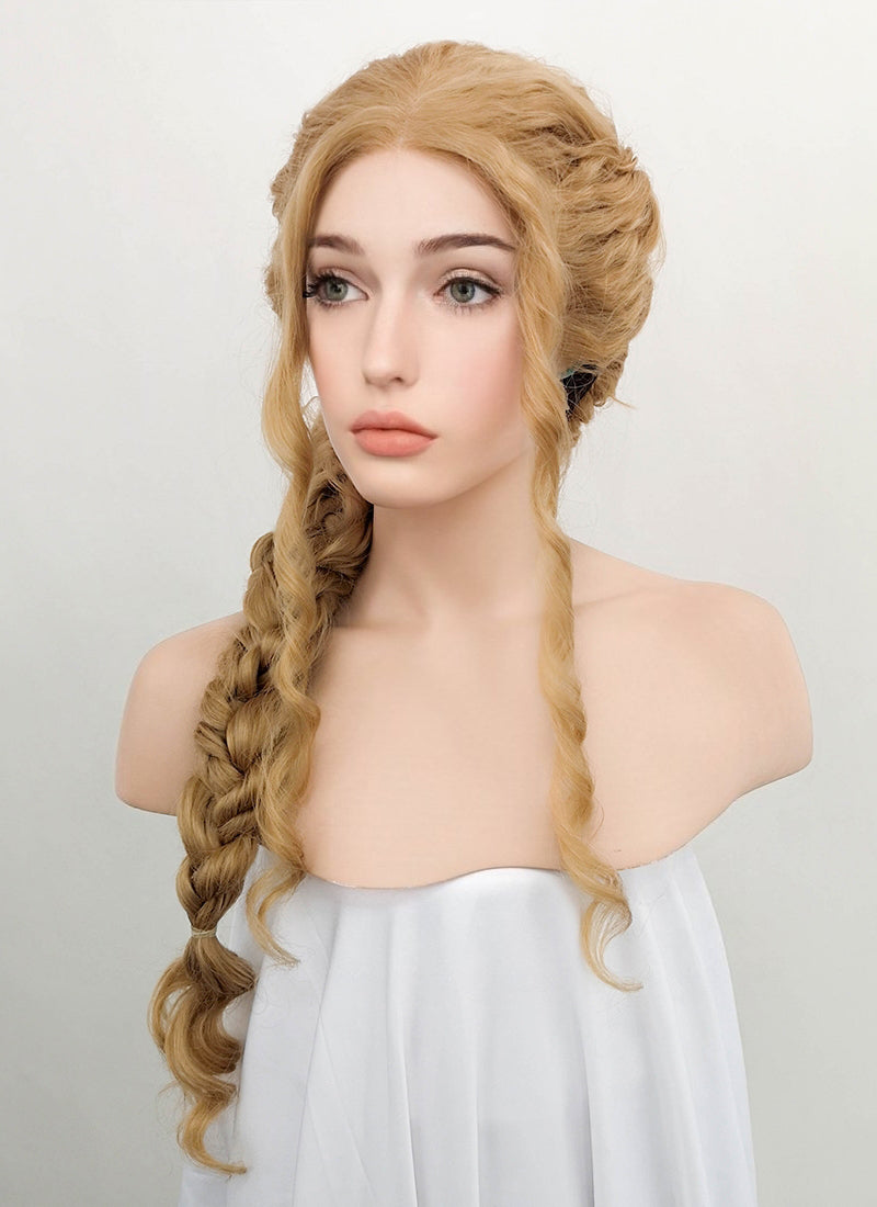 Golden Blonde Braided Lace Front Synthetic Wig LF2046