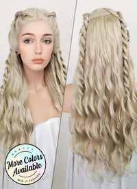 Light Ash Blonde Braided Lace Front Synthetic Wig LF2079