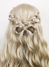 Light Ash Blonde Braided Lace Front Synthetic Wig LF2092