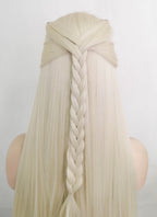 House of the Dragon Young Princess Rhaenyra Targaryen Platinum Blonde Braided Lace Front Synthetic Wig LF2109