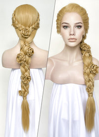 Tangled Rapunzel Blonde Braided Yaki Lace Front Synthetic Wig LF2136