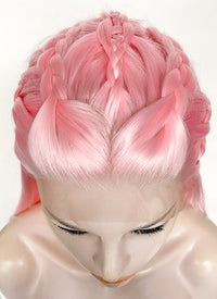 Pastel Pink Braided Lace Front Synthetic Wig LF2142