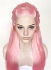 Pastel Pink Braided Lace Front Synthetic Wig LF2142