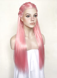 Pastel Pink Braided Lace Front Synthetic Wig LF2142