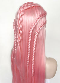 Pastel Pink Braided Lace Front Synthetic Wig LF2142