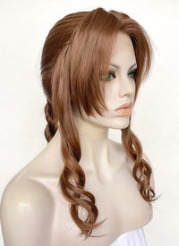 Final Fantasy Aerith Gainsborough Chestnut Brown Braided Lace Front Synthetic Wig LF2143