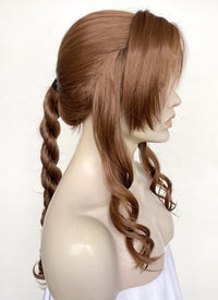 Final Fantasy Aerith Gainsborough Chestnut Brown Braided Lace Front Synthetic Wig LF2143