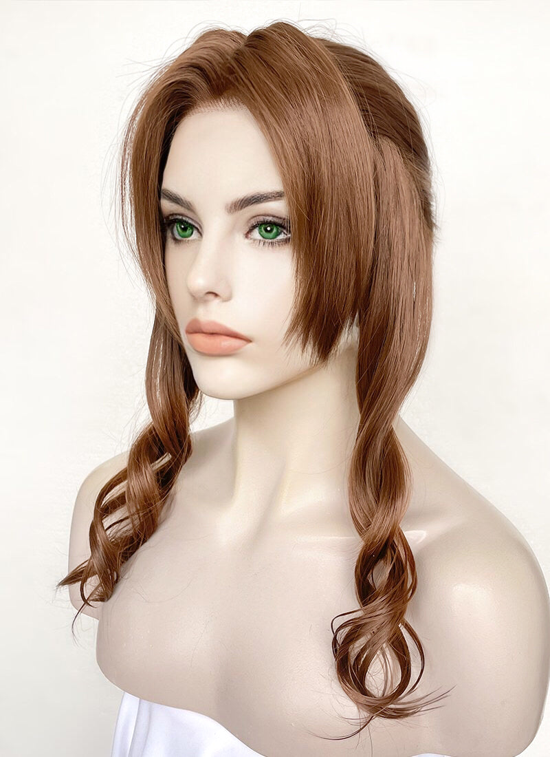 Final Fantasy Aerith Gainsborough Chestnut Brown Braided Lace Front Synthetic Wig LF2143