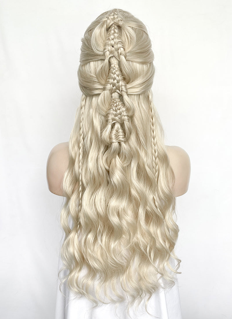 Pastel Ash Blonde Braided Lace Front Synthetic Wig LF2156