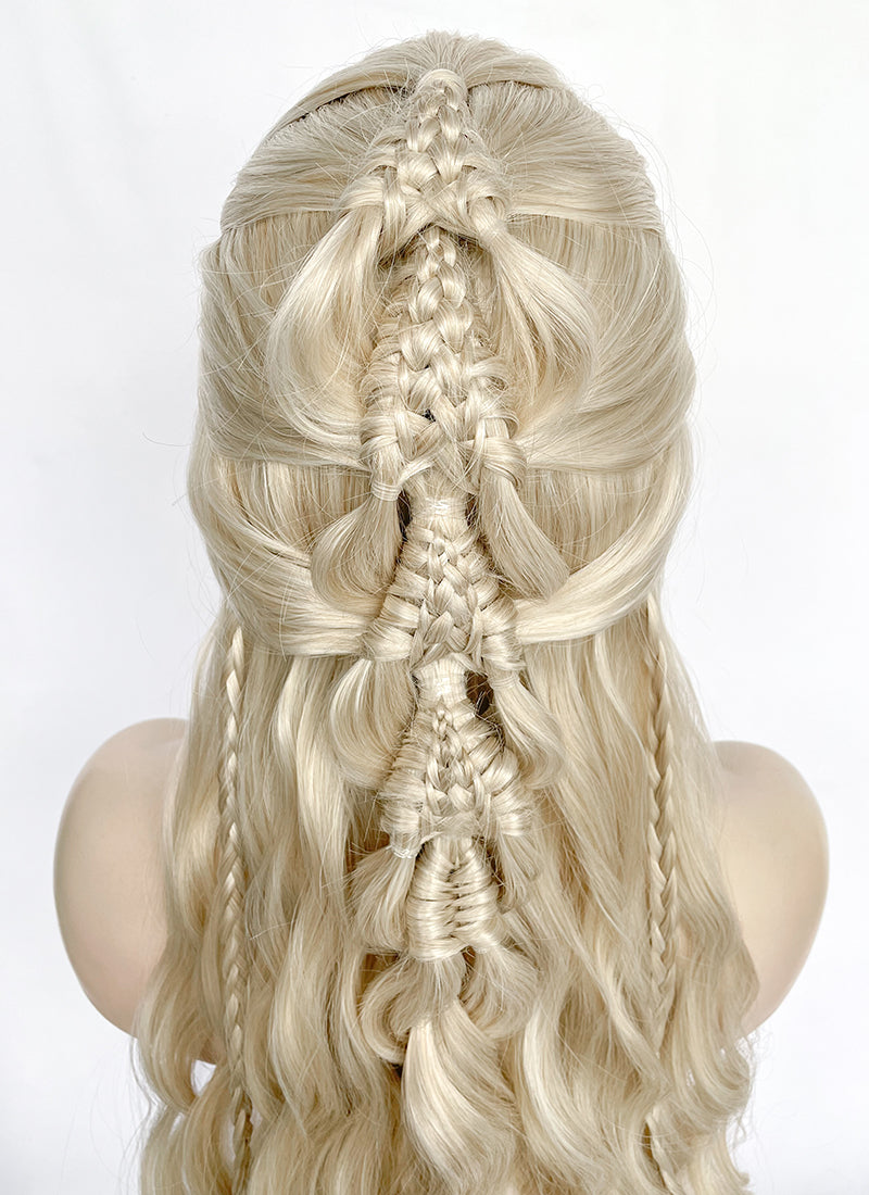 Pastel Ash Blonde Braided Lace Front Synthetic Wig LF2156