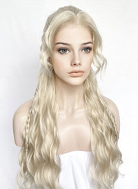 Pastel Ash Blonde Braided Lace Front Synthetic Wig LF2156