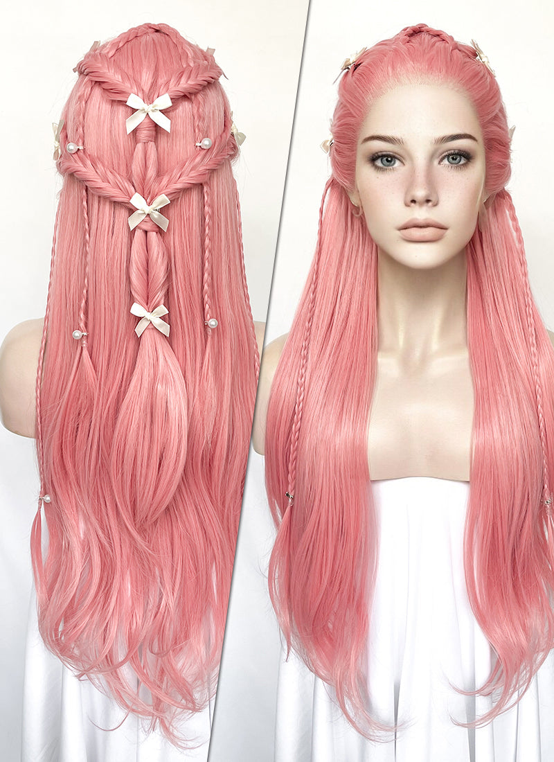 Pastel Pink Braided Lace Front Synthetic Wig LF2501