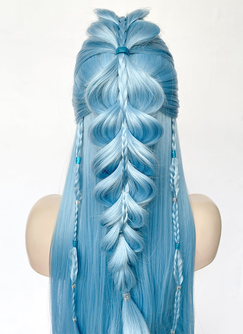 Pastel Blue Braided Lace Front Synthetic Wig LF2505