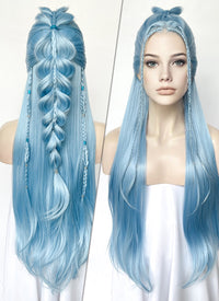 Pastel Blue Braided Lace Front Synthetic Wig LF2505