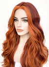 Orange Mixed Auburn Wavy Lace Front Synthetic Wig LF3284