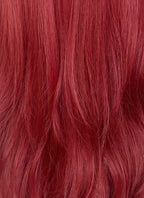 Red Curtain Bangs Wavy Lace Front Synthetic Wig LF3297
