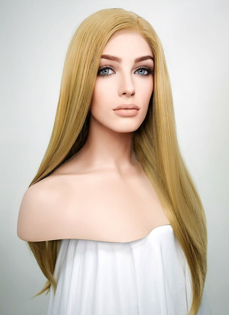 Straight Medium Blonde Lace Front Synthetic Wig LF331
