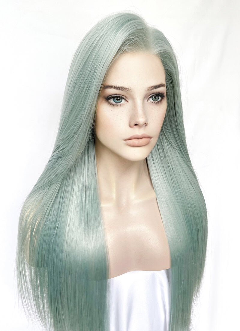 Pastel Blue Straight Lace Front Kanekalon Synthetic Wig LF3327