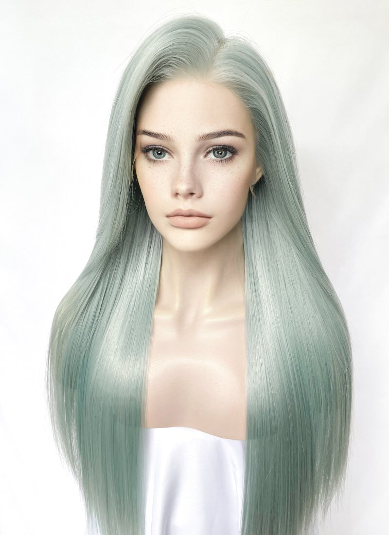 Pastel Blue Straight Lace Front Kanekalon Synthetic Wig LF3327