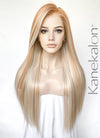 Blonde With Brown Highlights Straight Lace Front Kanekalon Synthetic Hair Wig LF3330