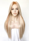 Blonde With Brown Highlights Straight Lace Front Kanekalon Synthetic Hair Wig LF3330